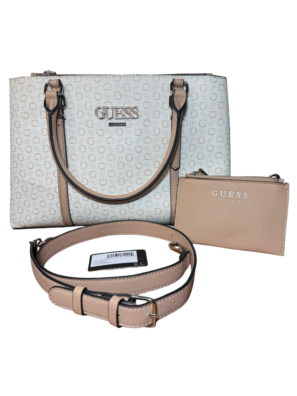 Guess Sagrada Satchel Bag White Logo